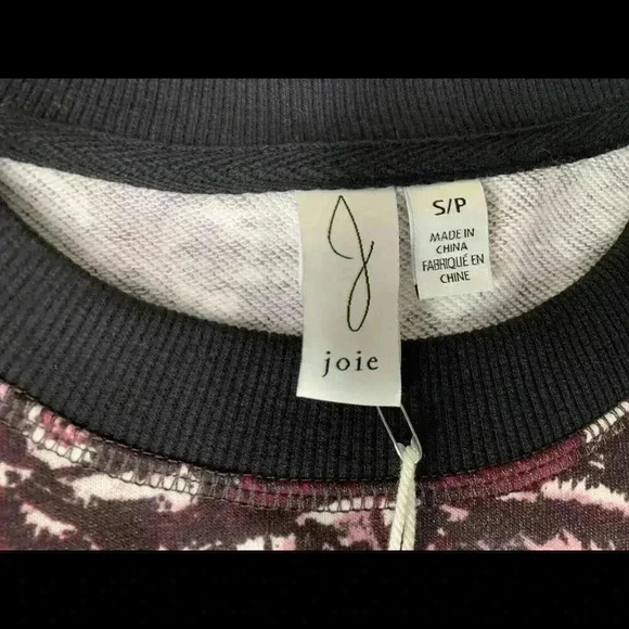 JOIE Caleigh Floral Print Drop Shoulder Sweatshirt Thumbholes Small NEW. 161 - Picture 2 of 4